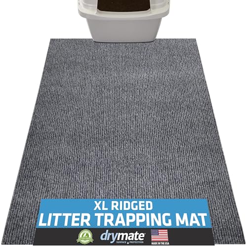 Drymate Cat Litter Box Mat, Litter Trapping Mat, Waterproof, Urine-Proof, Absorbent, Machine Washable, Soft on Paws, Contains Mess, Protects Floors, Kitten Supplies, Grey, 28x36 XL - color: Grey, size: 28x36 Inch (Pack of 1)