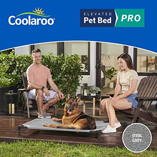 COOLAROO Cooling Elevated Dog Bed PRO Standard, Fits in 48in Crate, Easy Assembly Frame, Steel Grey. - color: Steel Grey, size: Standard