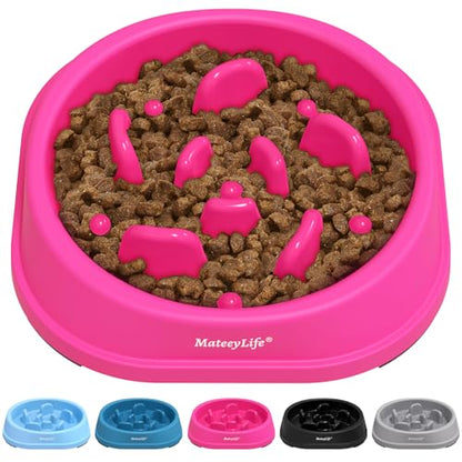 MateeyLife Small Slow Feeder Cat Bowls, Anti-Choking Puzzle Cat Food Bowls, Non Slip Interactive Dog Feeding Slow Down Eating, Bloat Stop Maze Dishes Dog Feeder for Small Breeds 1 Cup Purple - color: J-Purple, size: Small