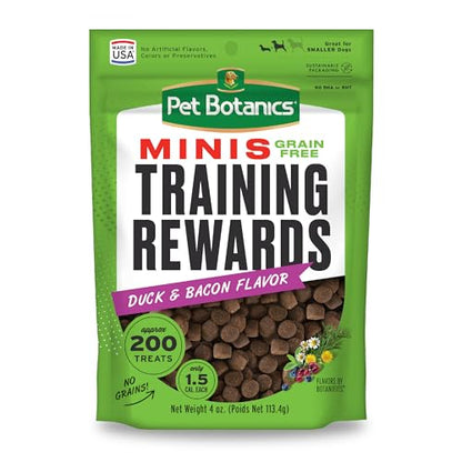 Pet Botanics 4 oz. Pouch Training Reward Mini Soft & Chewy, Duck and Bacon Flavor, with 200 Treats Per Bag, The Choice of Top Trainers - size: 4 Ounce (Pack of 1), style: Grain Free
