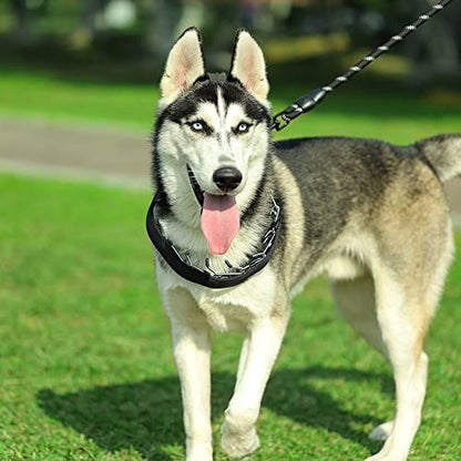 Dog Prong Collar, Adjustable Dog Training Collar with Quick Release Buckle for Small Medium Large Dogs - color: Luxury Black, size: L/3.5mm (Neck: 18"-20" Weight: 70 lbs)
