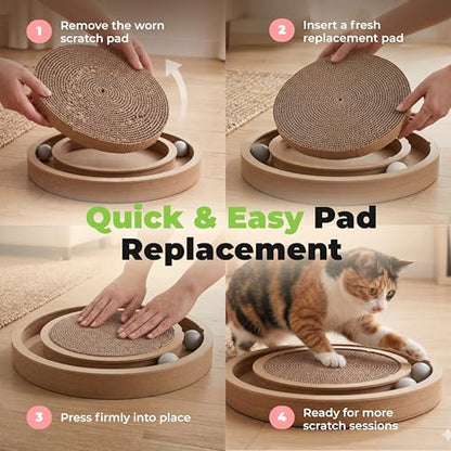 Best Pet Supplies Catify Cat Scratcher, Fun Interactive Scratchers, Posts, Poles, Claw Safe, Furniture Saver Indoor Play Support Natural Cat Behaviors Heavy Duty - 5 Pack Round, 10 x 10" - color: Round(5 Pack)
