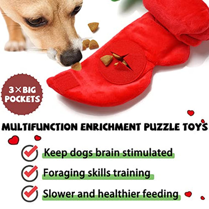 lilfrd Rose Puzzle Dog Toy, Valentine's Day & Christmas Gift, Squeaky Crinkle Enrichment Snuffle Mat, for Small Medium Large Dogs & Puppies - style: Rose