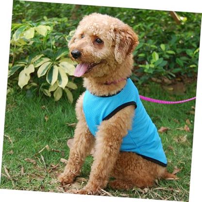 VALICLUD Pet Dog Vest Breathable Mesh Cooling Sleeveless Puppy Shirt Blue M for Summer Wear