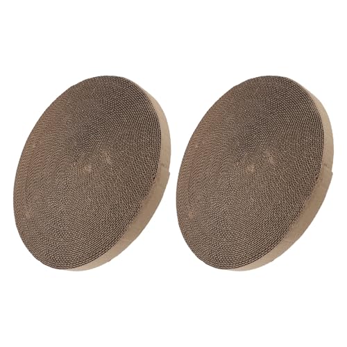 2pcs Cat Scratcher Replacement Pads Circular 34cm Corrugated Cardboard Insert for Cat Scratcher Bed Suitable for Pet Scratching Furniture Refill