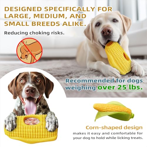 BSISUERM Interactive Dog Toys for Aggressive Chewers, Indestructible Dog Chew Corn Stick Enrichment Toy for Large Medium Dogs, Frozen Dog Treat Holder for Boredom to Keep Them Busy, Reduce Anxiety