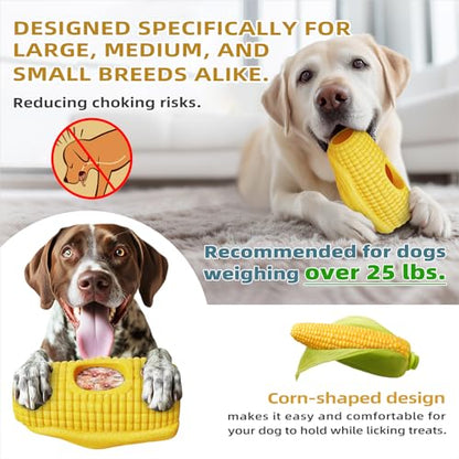 BSISUERM Interactive Dog Toys for Aggressive Chewers, Indestructible Dog Chew Corn Stick Enrichment Toy for Large Medium Dogs, Frozen Dog Treat Holder for Boredom to Keep Them Busy, Reduce Anxiety