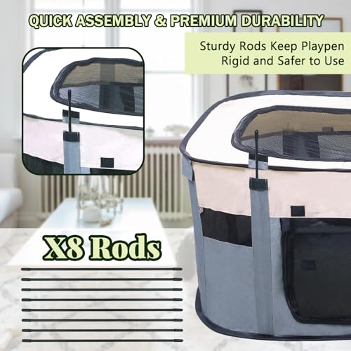 Dog Playpen Portable Cat Dog Playpen for Indoor & Outdoor Foldable Kennel Tent Crate,Water-Resistant Breathable Shade Cover, Dog Crate for Small Animals with Carrying Case - size: S(29" x 22" x 16")