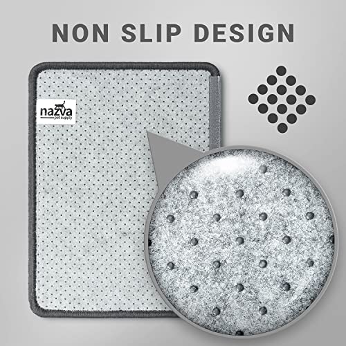 NAZVA Cat Scratcher Mat - 16”x12” (Pack of 2) - Natural Sisal Fabric Scratching Pad Velcro Furniture Carpets Sofas Couch Protector Rug - Grey