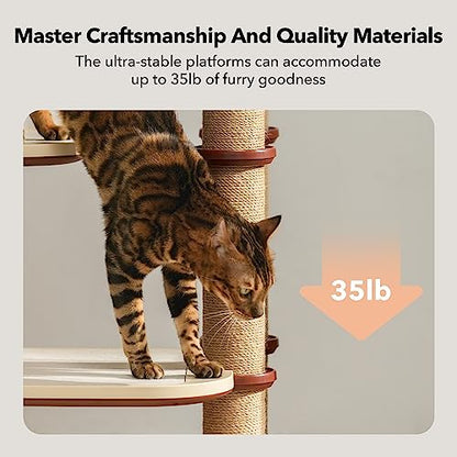 PETLIBRO Infinity Cat Tree Tower for Indoor Cats, Modular Design with Cat Bed, Toy, Felt Pads, Sisal Scratching Posts, 2-Second Setup, Sturdy Multi-Level Activity Center Cat Condo for Any Room