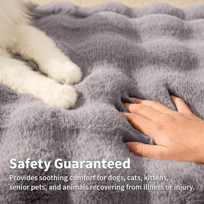 Pet Blanket, Reversible Sherpa & Bubble Fleece Pet Throw, Ultra-Soft Plush for Cats & Small Dogs, Machine Washable, Anti-Static, Warm & Cozy,28"×22" Inch Gray - color: Gray, size: 28"L x 22"W Inches