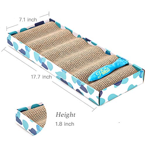 PEEKAB Cat Scratcher Cardboard Reversible Cat Scratch pad Kitty Corrugated Scratching Board Bed Catnip Included - size: M