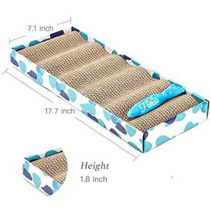 PEEKAB Cat Scratcher Cardboard Reversible Cat Scratch pad Kitty Corrugated Scratching Board Bed Catnip Included - size: M