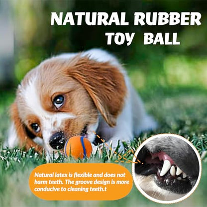 Natural Rubber Sound-Sounding Sog Toy Balls,Dog Toy Ball, with a Groove Design That is Resistant to Bites, Has a High Bounce, Dog Training Interactive Pet Toy, Relieving Pet Anxiety,（small size）2Pack - color: Yellow, size: Small