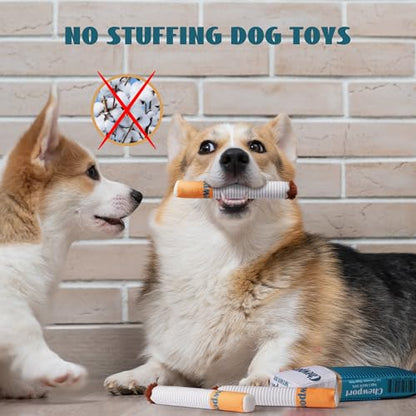 Nocciola Squeaky Sounds Puff Stick Toys, Funny Interactive Plush Dog Toys, Pitbull Husky Frenchie Pug Puppy Toys for Small to Medium Breed, Dog Accessories Boy Gifts- Chewport