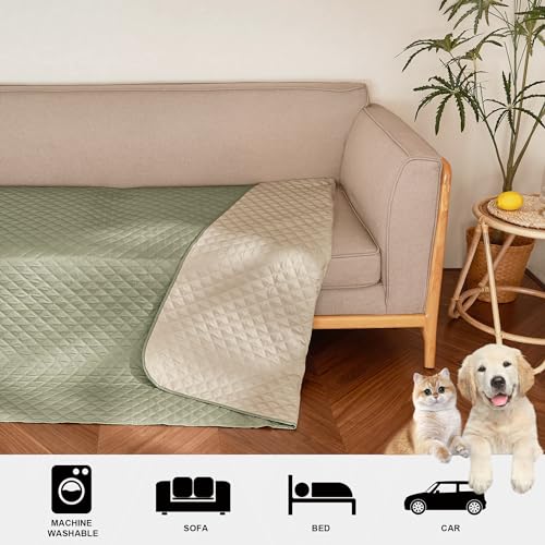 NICETOWN Pet Blanket, Water Resistant Cat Dog Puppy Dog Hair Repellent Blanket for Small Medium Large Dogs, Waterproof Sectional Couch Covers, 1 PC, 62 x 82, Beige/Khaki - color: Beige/Khaki, size: 82"L x 62"W x 0.15"Th