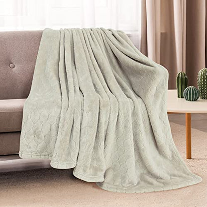 TOONOW Fleece Blanket Super Soft Cozy Throw Blanket 50" x 60", Lightweight Fuzzy Comfy Textured Flannel Blanket Warm Plush Throw Blankets for Couch, Sofa, Bed, Pumice Stone - color: Pumice Stone, size: Throw-50" x 60"