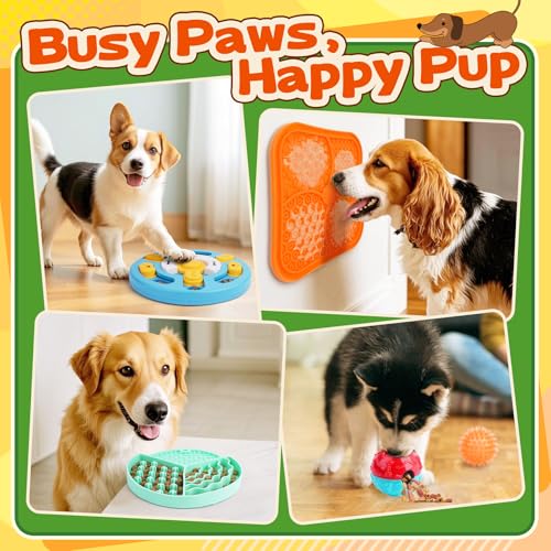 Forfon 10 Pack Complete Dog Puzzle Toys Set-Dog Lick Mat & Feeding Bowl with Suction Cups for Small & Medium Breeds,Enrichment Toys for IQ Training & Mentally Stimulating - color: Well-Rounded Dog Puzzle Toys