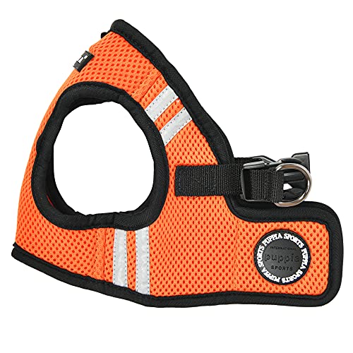 Puppia Soft Vest Dog Harness No Choke Step-in Reflective Triple Layered Breathable Mesh for Small and Medium Dog, Orange, Small - color: ORANGE, size: Small
