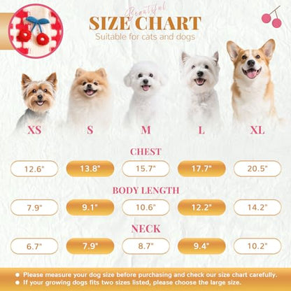 BAEJMJK Cute Cherry Small Dog Sweater Soft Girl Dog Cardigan Clothes Turtleneck Warm Pet Puppy Knitted Pullover Princess Dogs Cats Outfits(Red Cherry B,X-Large) - color: Red Cherry B, size: X-Large