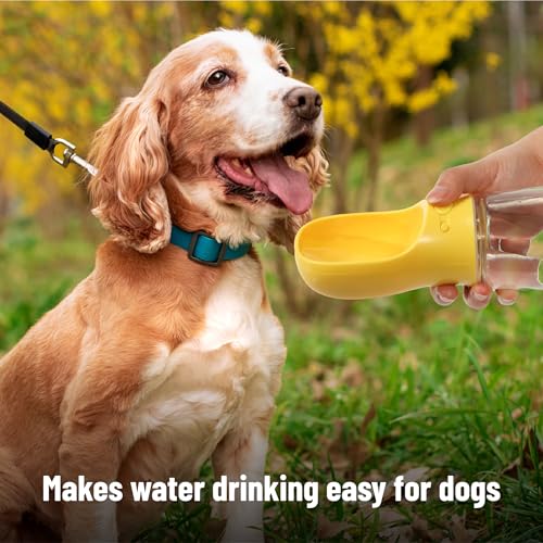 Mr. Pen- Portable Dog Water Bottle, 19 oz, Large, Leak Proof Puppy Water Dispenser with Drinking Feeder for Pets, Outdoor Walking, Hiking, Travel, Not Dishwasher Safe - color: Yellow