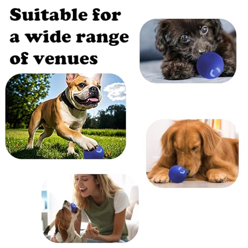 Interactive Duraspin Dog Ball, Self-Bouncing Vibrating & Auto-Rolling, Auto Stop Touch Start Jumping Ball Toy for Medium/Large Dogs (67mm, Blue)