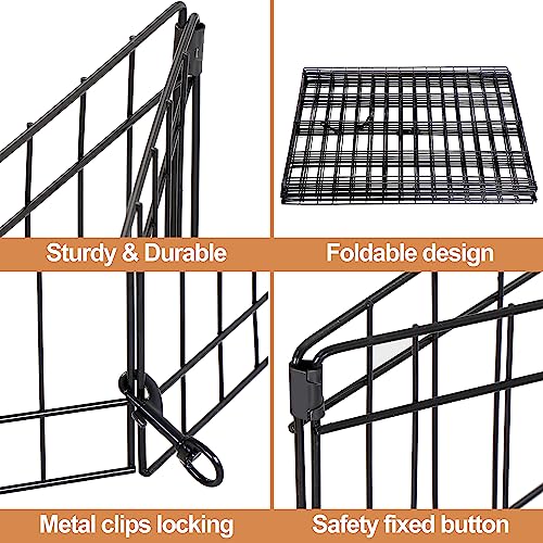 Foldable 24/30/36/42/48 Inch Metal Exercise Dog Play Pen Indoor Outdoor Playpen for Small Animals 8 Panel Pet Fence for Home Yard Camping