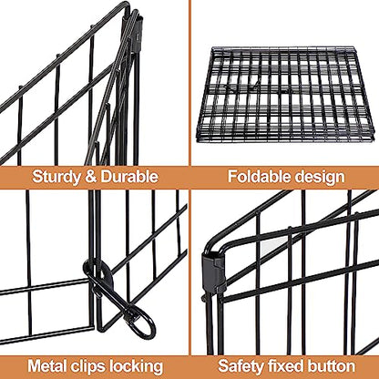 Foldable 24/30/36/42/48 Inch Metal Exercise Dog Play Pen Indoor Outdoor Playpen for Small Animals 8 Panel Pet Fence for Home Yard Camping