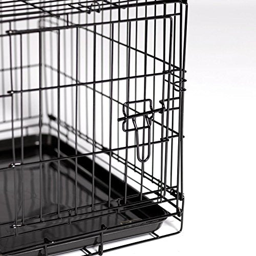 Prevue Pet Products Home On-The-Go Single Door Dog Crate - Extra Small Collapsible Dog Cage for Travel, Indoor, and Outdoor Use, Foldable Kennel Design, Deep Plastic Pan - XS, Black