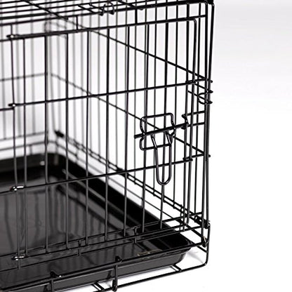 Prevue Pet Products Home On-The-Go Single Door Dog Crate - Extra Small Collapsible Dog Cage for Travel, Indoor, and Outdoor Use, Foldable Kennel Design, Deep Plastic Pan - XS, Black