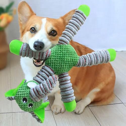 Chew Toys for Dogs, Durable Fabric Soft Heavy Duty Dog Toys Small Dogs,Interactive Cute Indestructible Heavy Duty Dog Toy for Puppy Small Medium Breeds Teething Anxiety Relief Playing Home Indoor - color: Green