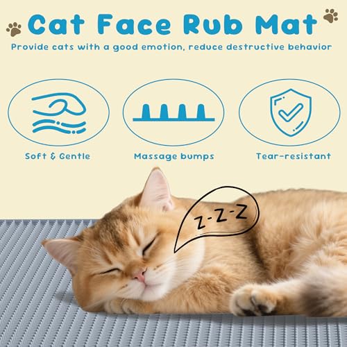 Cat Litter Mat, (33" x 21") Silicone Litter Trapping Mat - Waterproof/Urine Proof, Litter Box Mat - Keep the Floor Clean Grey - color: Grey, size: L
