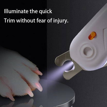LED Dog Nail Clipper with Light, Illuminate Nails and Bloodline for Safe Trimming, with Nail File, Transparent Guard and Safety Lock, Suitable for Cats and Dogs-White - color: White