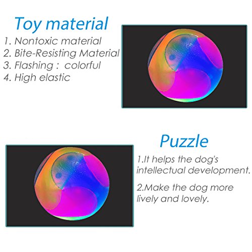 2Pcs Light Up Dog Balls,LED Dog Ball,Glow in The Dark Dog Ball,Flashing Elastic Pet Toys for Puppy, Cats, Dogs - color: 2 pcs smooth balls