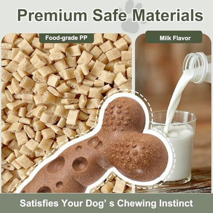 Dog Chew Toy for Aggressive Chewers Dog Bone Toys for Medium Large Dog Breed to Keep Them Busy Milk Flavored