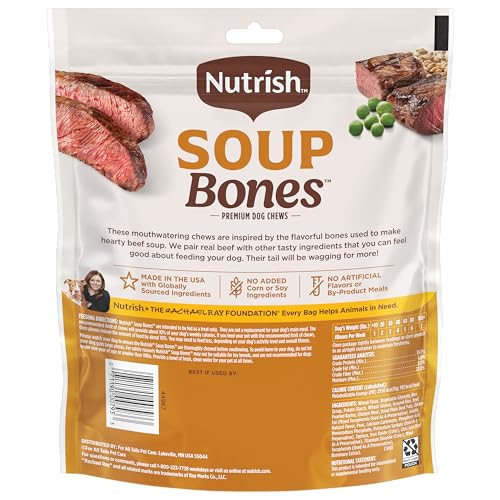 Nutrish Soup Bones Premium Dog Chews with Real Beef and Barley, 6 Chews (Rachael Ray) - size: 12.6 Ounce (Pack of 1)