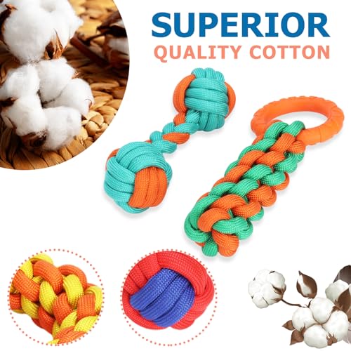 Aitmexcn Dog Rope Toys for Medium and Small Aggressive Chewers, 6 Pack Heavy Duty Puppy Toys for Large, Dental Cleaning Chew Toys, Tug Toy for Boredom, 100% Cotton Indestructible Pet Toy - style: 6PCS S/M Rope Toys