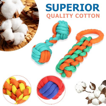 Aitmexcn Dog Rope Toys for Medium and Small Aggressive Chewers, 6 Pack Heavy Duty Puppy Toys for Large, Dental Cleaning Chew Toys, Tug Toy for Boredom, 100% Cotton Indestructible Pet Toy - style: 6PCS S/M Rope Toys