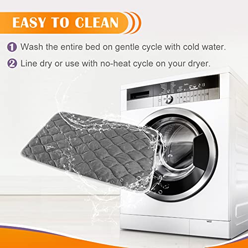 Self Warming Cat Bed Self Heating Cat Mat Thermal Pet Bed Mat Self-Warming Dog Crate Pad - color: Grey, size: 34.6"L x 22.8"W x 0.5"Th