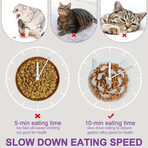 Silicone Cat Slow Feeder, Elevated Slow Feeder Bowl Tilt Design, Suitable for Dry and Wet Food, Adjustable Angle, Cat Food Puzzle with Suction Cup(Gray) - color: Gray