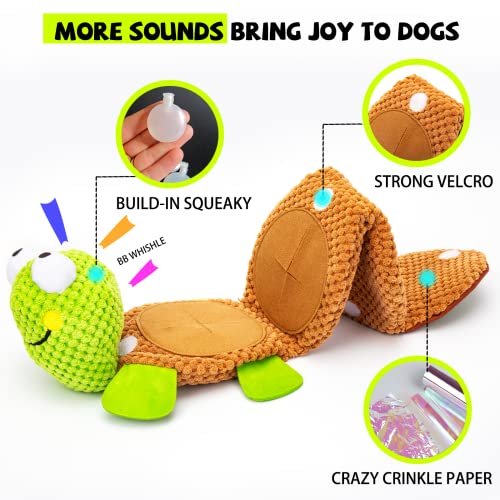 lilfrd Dog Puzzle Toys - Enrichment Squeaky Crinkle Snuffle Treat Dispensing Smart Dog Toys for Boredom and Stimulating, Durable Plush Toys for Large Medium Small Breed - Turtle - style: Turtle