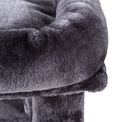 SHA CERLIN Cat Tree 36 Inches Cat Tower with Hammock, Sisal Scratching Post for Indoor Kittens, Small Room, Smoky Grey - color: SMOKY GREY