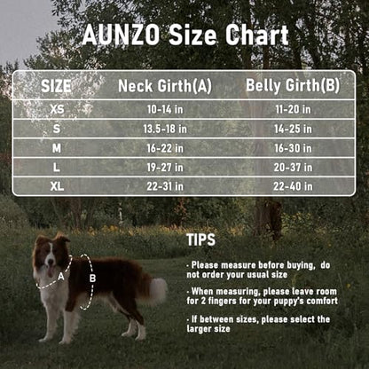 AUNZO Service Dog Vest Harness with 2 Velcro Patches, No Pull Dog Harness for Walking Training Hiking, Metal D-Rings Easy on/Off Neck Buckle Reflective Strips Soft Padded Handle, Gray - color: Gray, size: Medium