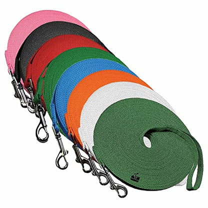 Downtown Pet Supply - Long Dog Leash - Dog Training Leash - Recall & Obedience Dog Training Tools - Nylon - 150 ft - Hunter Green Dog Leash - color: Hunter Green, size: 150 Foot