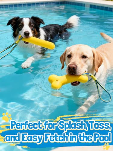 MEWTOGO 2 Pack Interactive Dog Pool Toys - Water Floating Toys for Medium Large Dogs, Fetch Training Bumpers for Lake Beach Pet Enjoyment
