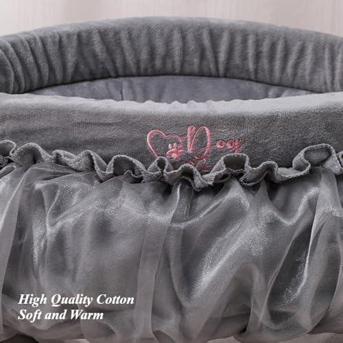 Soft Plush Princess Pet Bed with Bow-Tie & Lace - Round Cushion Sofa for Small Dogs, Kittens & Puppies(Green,21.65''X5.51''X21.65'') - color: Green, size: 21.65''X5.51''X21.65''
