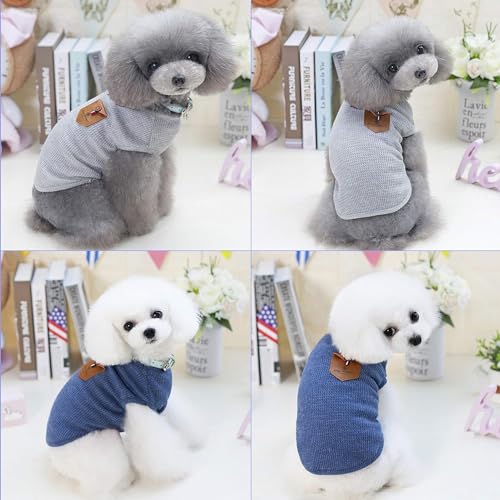 YAODHAOD 100% Cotton Summer Lightweight Pet T-Shirts - Soft Breathable Stretchy Dogs & Cats Tee Shirt - Minimalist Sleeveless Vest Dog Apparel (2pack) - Medium & Small Dog Clothes (S) - size: S