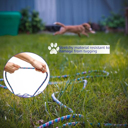 Pet Fit For Life Heavy Duty 30 Ft Bungee Tie Out Cable for Safe Outside Dog and Puppy Yard Play with Stretch Resistance and Dual Clasps - Pairs with PFFL Dog Anchor Stake for Small/Medium/Large Dogs