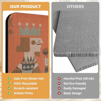 2 Pack Art Cat Scratcher, Wall-Mountable Cat Scratch Pad, Wall Cat Scratcher 16.7x11x1 Inch Cat Scratching Board for Indoor Cats Toy(Poker) - color: Poker