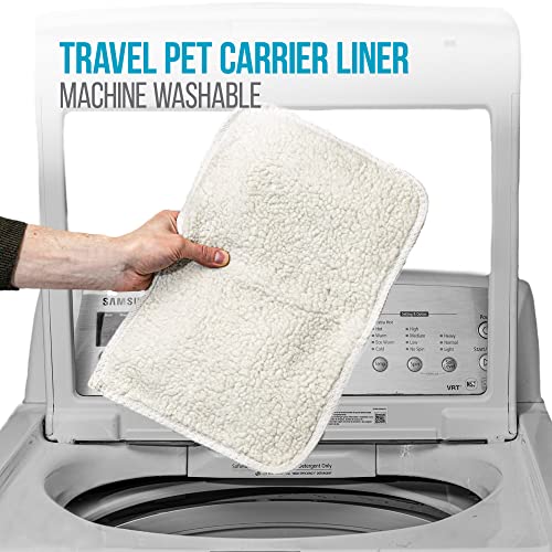 Sherpa Replacement Liners for Travel Pet Carriers - Soft Absorbent Cat & Dog Kennel Pad with Waterproof Backing, Machine Washable Crate Pads, 16.5x11.25in - 2 Pack, White, Medium - size: 2 Count (Pack of 1)